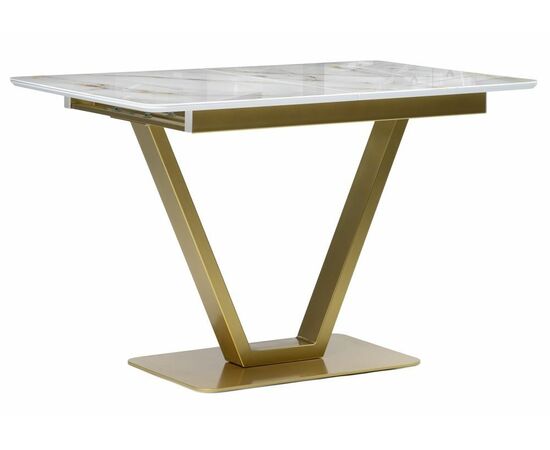 Стол стеклянный Бугун белый / золото | Интернет магазин мебели и декора LifeDekor