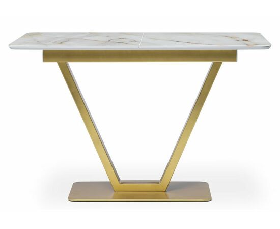 Стол стеклянный Бугун белый / золото, изображение 2 | Интернет магазин мебели и декора LifeDekor