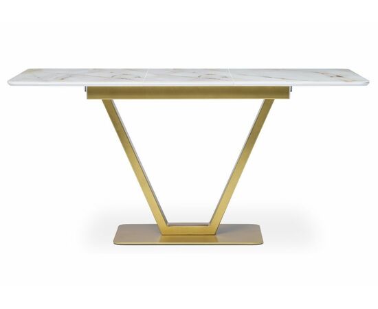 Стол стеклянный Бугун белый / золото, изображение 3 | Интернет магазин мебели и декора LifeDekor