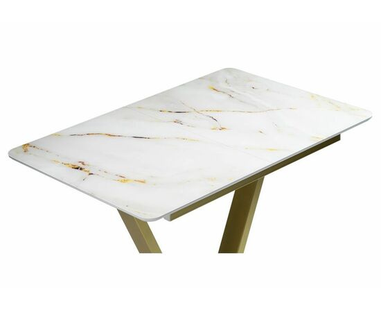 Стол стеклянный Бугун белый / золото, изображение 5 | Интернет магазин мебели и декора LifeDekor