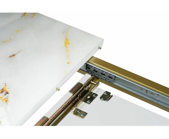 Стол стеклянный Бугун белый / золото, изображение 8 | Интернет магазин мебели и декора LifeDekor