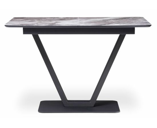 Стол стеклянный Бугун мрамор серый / черный, изображение 2 | Интернет магазин мебели и декора LifeDekor