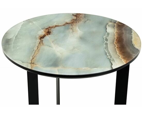 Стол стеклянный Роб D-450 мрамор голубой, изображение 3 | Интернет магазин мебели и декора LifeDekor