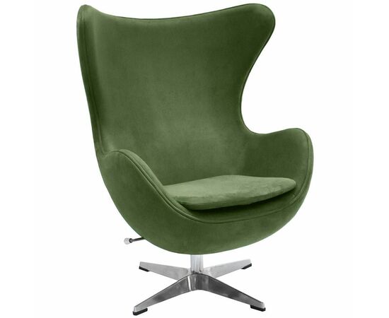 Кресло EGG STYLE CHAIR зеленый, искусственная замша | Интернет магазин мебели и декора LifeDekor
