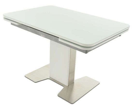 Стол «Тайбэй» стекло OPTI белое, каркас белый, изображение 2 | Интернет магазин мебели и декора LifeDekor