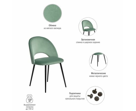 Стул Leo светло-бирюзовый, изображение 11 | Интернет магазин мебели и декора LifeDekor