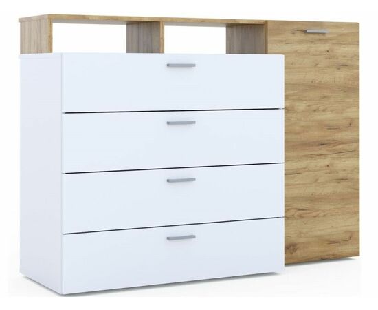 Комод «Невио-1» 1д4ящ, Дуб крафт золотой/белый, изображение 2 | Интернет магазин мебели и декора LifeDekor