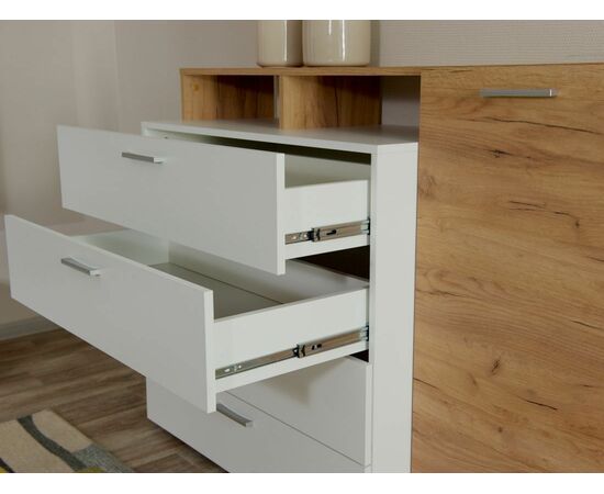 Комод «Невио-1» 1д4ящ, Дуб крафт золотой/белый, изображение 6 | Интернет магазин мебели и декора LifeDekor