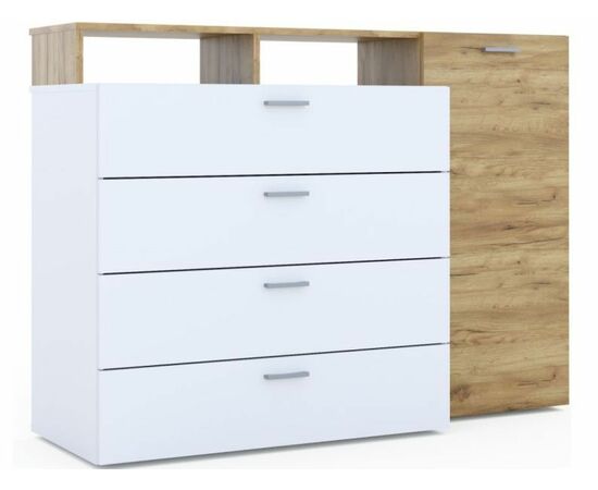 Комод «Невио-1» 1д4ящ, Дуб крафт золотой/белый | Интернет магазин мебели и декора LifeDekor