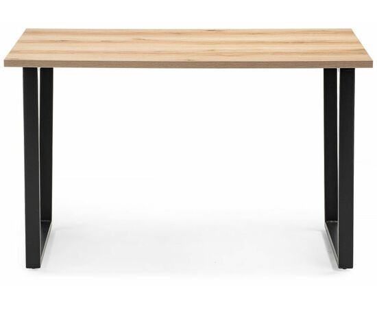 Стол деревянный Лота Лофт 120 25 мм дуб вотан / матовый черный, изображение 2 | Интернет магазин мебели и декора LifeDekor