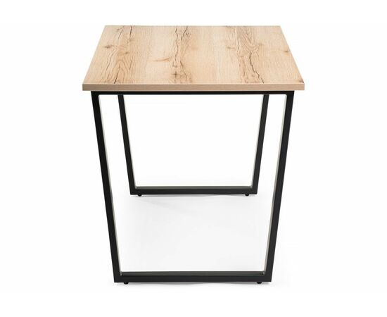 Стол деревянный Лота Лофт 120 25 мм дуб вотан / матовый черный, изображение 3 | Интернет магазин мебели и декора LifeDekor