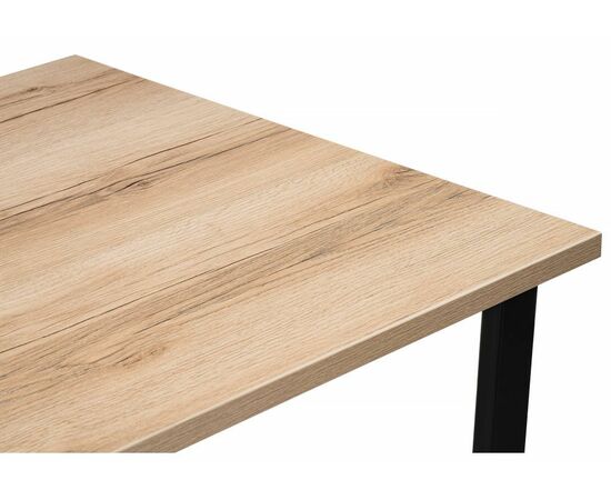 Стол деревянный Лота Лофт 120 25 мм дуб вотан / матовый черный, изображение 4 | Интернет магазин мебели и декора LifeDekor