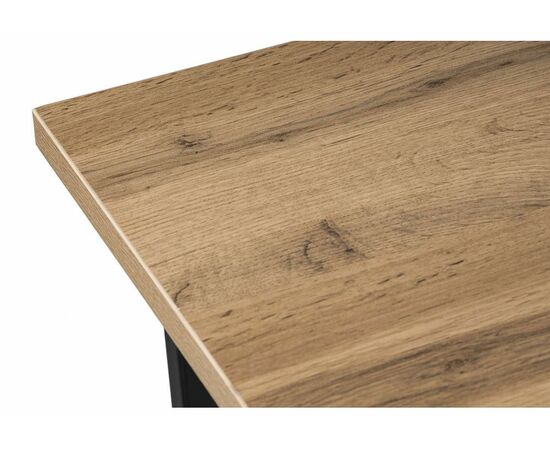 Стол деревянный Лота Лофт 140 25 мм дуб вотан / матовый черный, изображение 5 | Интернет магазин мебели и декора LifeDekor