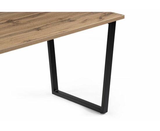 Стол деревянный Лота Лофт 140 25 мм дуб вотан / матовый черный, изображение 6 | Интернет магазин мебели и декора LifeDekor