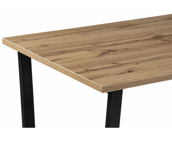 Стол деревянный Лота Лофт 140 25 мм дуб вотан / матовый черный, изображение 7 | Интернет магазин мебели и декора LifeDekor