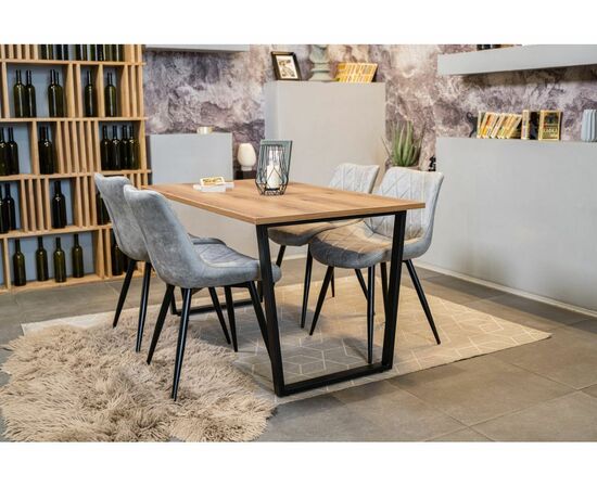 Стол деревянный Лота Лофт 140 25 мм дуб вотан / матовый черный, изображение 8 | Интернет магазин мебели и декора LifeDekor