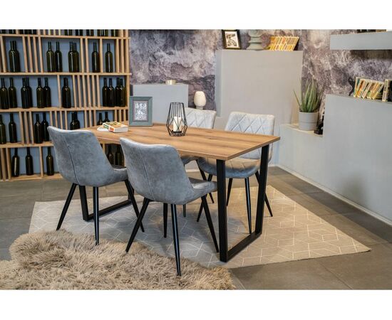 Стол деревянный Лота Лофт 140 25 мм дуб вотан / матовый черный, изображение 9 | Интернет магазин мебели и декора LifeDekor