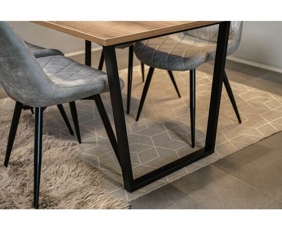 Стол деревянный Лота Лофт 140 25 мм дуб вотан / матовый черный, изображение 10 | Интернет магазин мебели и декора LifeDekor