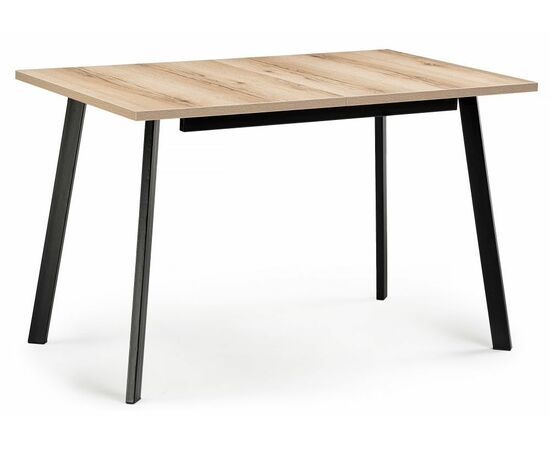 Стол деревянный Колон Лофт 120 25 мм дуб делано светлый / матовый черный | Интернет магазин мебели и декора LifeDekor