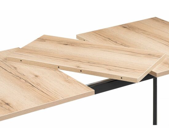 Стол деревянный Колон Лофт 120 25 мм дуб делано светлый / матовый черный, изображение 6 | Интернет магазин мебели и декора LifeDekor