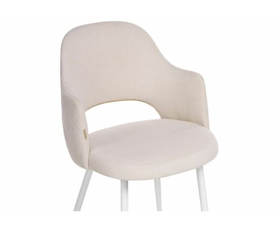 Стул Гутрид прошивка ромбы сзади бежевый / белый, изображение 6 | Интернет магазин мебели и декора LifeDekor