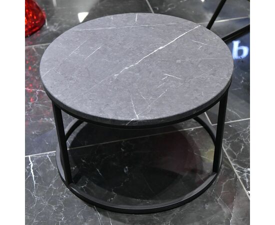 Набор кофейных столиков Tango серый мрамор с чёрными ножками, 2шт, изображение 14 | Интернет магазин мебели и декора LifeDekor