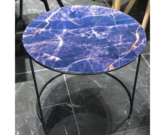 Набор кофейных столиков Tango темно-синий с чёрными ножками, 2шт, изображение 8 | Интернет магазин мебели и декора LifeDekor