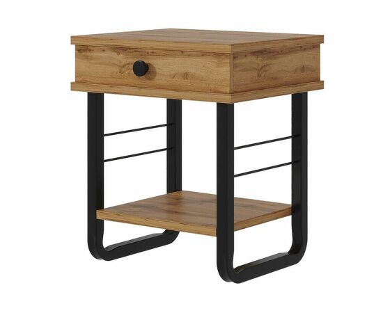 Тумба прикроватная ГРЕТА ММД 205 чёрный/дуб вотан | Интернет магазин мебели и декора LifeDekor