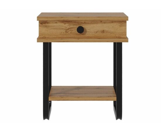 Тумба прикроватная ГРЕТА ММД 205 чёрный/дуб вотан, изображение 2 | Интернет магазин мебели и декора LifeDekor