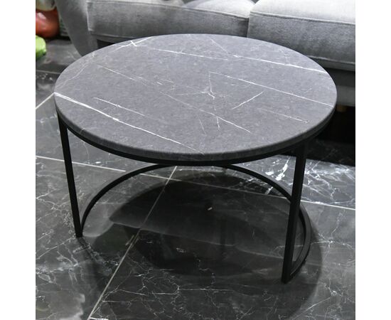 Набор кофейных столиков Tango серый мрамор с чёрными ножками, 2шт, изображение 13 | Интернет магазин мебели и декора LifeDekor