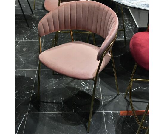 Стул Turin пудровый с золотыми ножками, изображение 11 | Интернет магазин мебели и декора LifeDekor