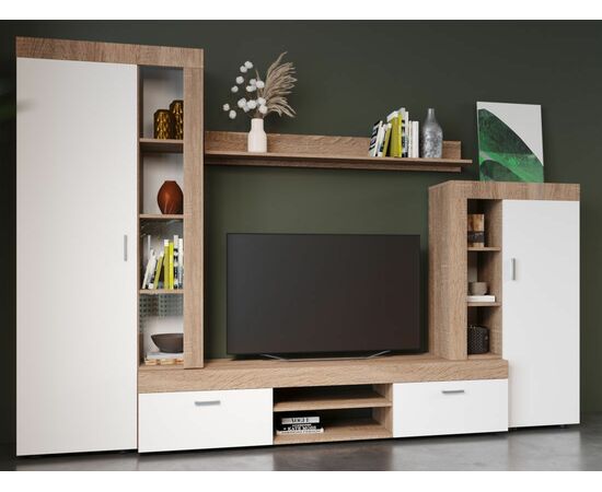 Стенка «Орфей», Дуб сонома/белый, изображение 2 | Интернет магазин мебели и декора LifeDekor