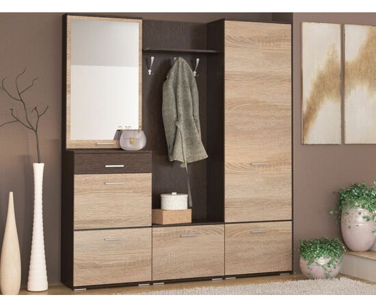 Прихожая «Виола», Венге/дуб сонома, изображение 2 | Интернет магазин мебели и декора LifeDekor