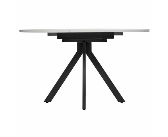 Стол Rudolf круглый раскладной 100-130x100x75см, белый мрамор, чёрный, изображение 9 | Интернет магазин мебели и декора LifeDekor