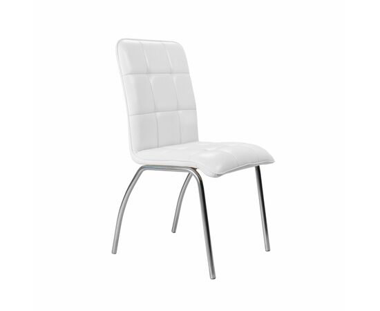 Кухонный стул SHADO София №5 Хром 3002, Цвет обивки: белый, Цвет каркаса: хром | Интернет магазин мебели и декора LifeDekor