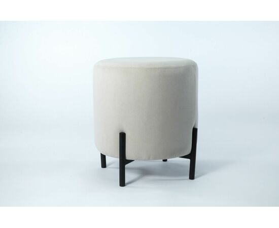 Пуф SHADO с обивкой велюр №10 Cabrio 02, Цвет обивки: Светло-серый, Цвет каркаса: черный | Интернет магазин мебели и декора LifeDekor