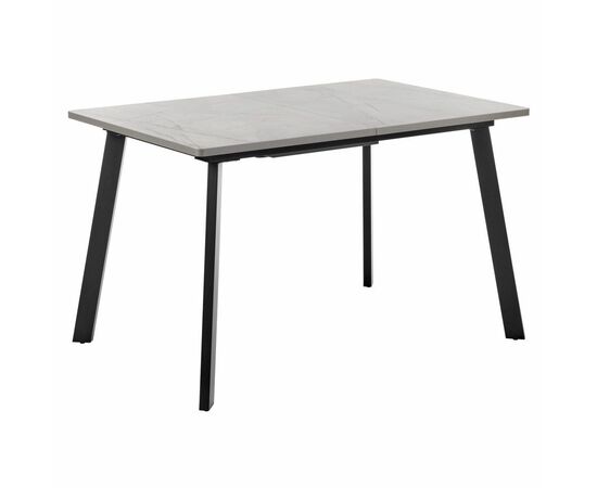 Стол Dublin раскладной 120-160х80х75 серый мрамор с чёрными ножками | Интернет магазин мебели и декора LifeDekor
