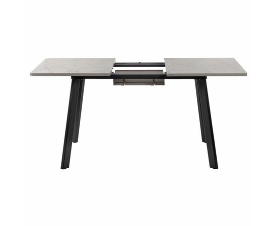 Стол Dublin раскладной 120-160х80х75 серый мрамор с чёрными ножками, изображение 6 | Интернет магазин мебели и декора LifeDekor