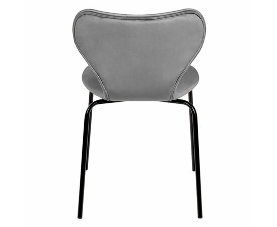 Стул Seven Style тёмно-серый велюр с чёрными ножками, изображение 4 | Интернет магазин мебели и декора LifeDekor