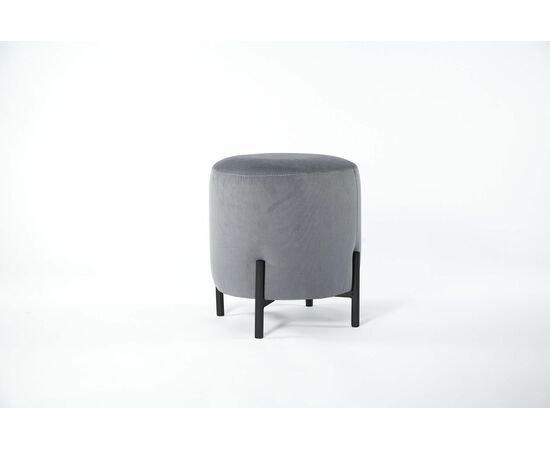 Пуф SHADO с обивкой велюр №10 Cabrio 31, Цвет обивки: серый, Цвет каркаса: черный | Интернет магазин мебели и декора LifeDekor