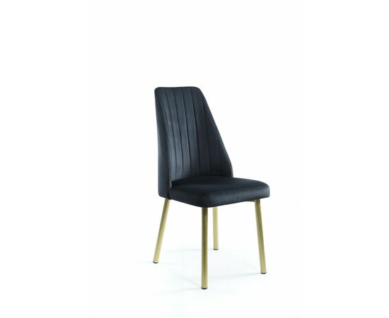 Кухонный стул SHADO Мокка Стандарт № 10 ткань кабрио №17, Цвет обивки: Черный, Цвет каркаса: Золотой | Интернет магазин мебели и декора LifeDekor