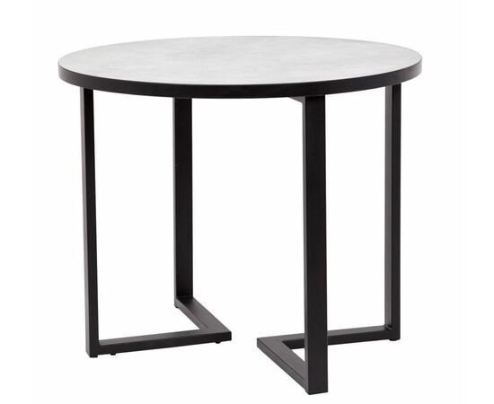 Стол круглый "Лофт Зиг-Заг" (ЛДСП 32 мм /Мрамор сетте 1468/ кромка чёрная) | Интернет магазин мебели и декора LifeDekor