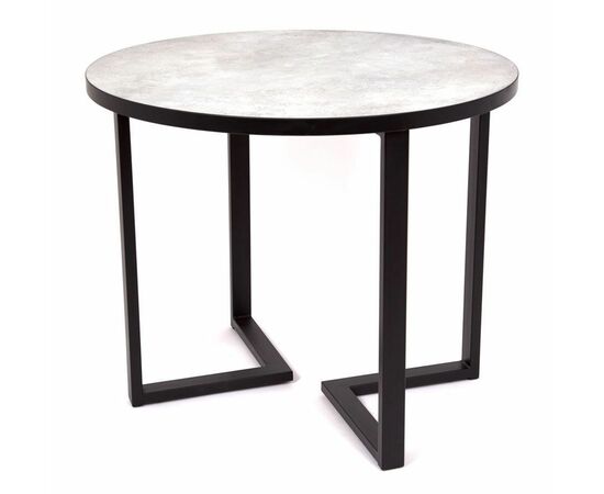 Стол круглый "Лофт Зиг-Заг" (ЛДСП 32 мм /Мрамор сетте 1468/ кромка чёрная), изображение 2 | Интернет магазин мебели и декора LifeDekor