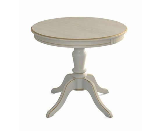 Стол обеденный круглый раздвижной Эгина-2 (Эмаль 11/патина золото/шпон дуб) Тип 2 | Интернет магазин мебели и декора LifeDekor