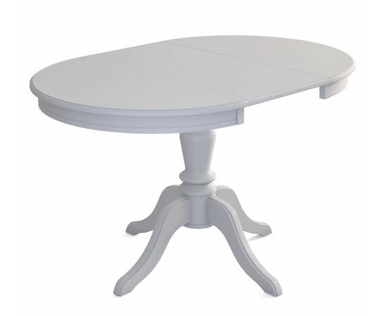 Стол обеденный круглый раздвижной Эгина-2 (Белый/шпон бук) тип 2, изображение 2 | Интернет магазин мебели и декора LifeDekor