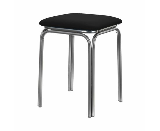 Табурет для кухни Shado 01 №5 хром 3001, Цвет обивки: Черный, Цвет каркаса: хром | Интернет магазин мебели и декора LifeDekor