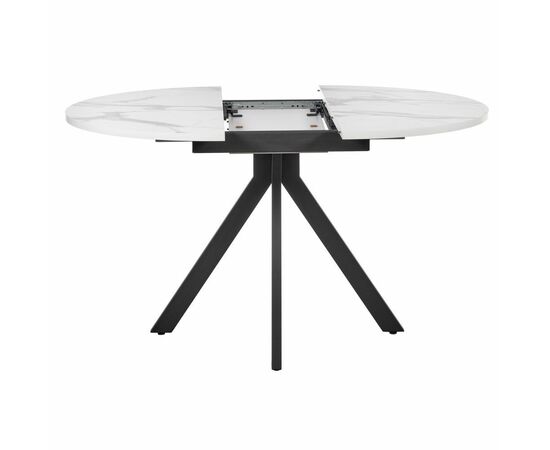 Стол Rudolf круглый раскладной 100-130x100x75см, белый мрамор, чёрный, изображение 6 | Интернет магазин мебели и декора LifeDekor