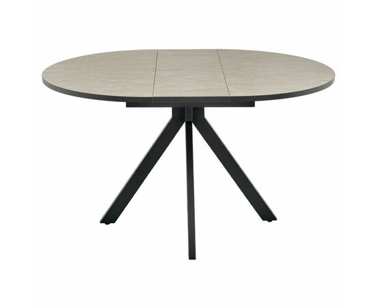 Стол Rudolf круглый раскладной 100-130x100x75см, Бетон слюда, чёрный, изображение 6 | Интернет магазин мебели и декора LifeDekor