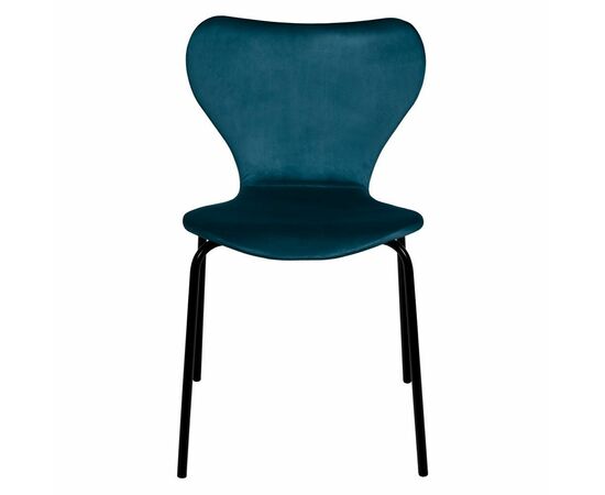 Стул Seven Style тёмно-бирюзовый велюр с чёрными ножками, изображение 2 | Интернет магазин мебели и декора LifeDekor