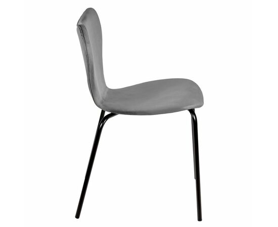 Стул Seven Style тёмно-серый велюр с чёрными ножками, изображение 3 | Интернет магазин мебели и декора LifeDekor